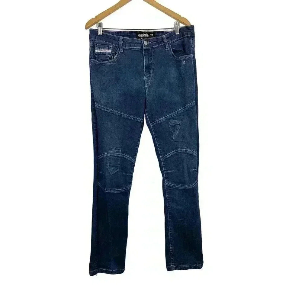 Ecko Unltd Blue Denim Skinny Jeans Sz 36 Stretch Men's